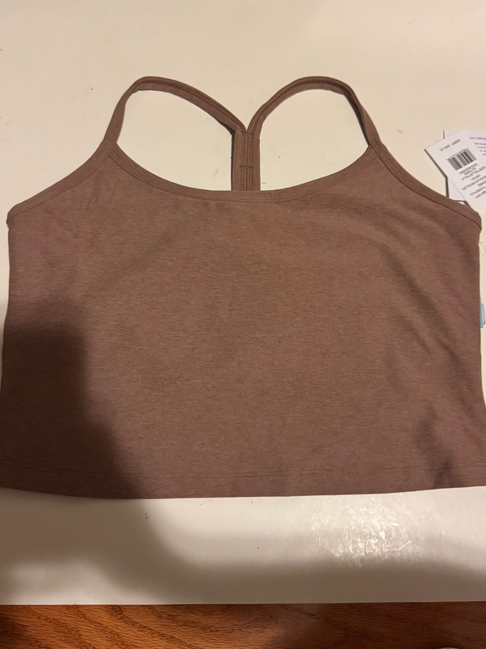 Beyond Yoga Spacedye Slim Racerback Cropped Tank Desert Sand Heather Size XL NWT